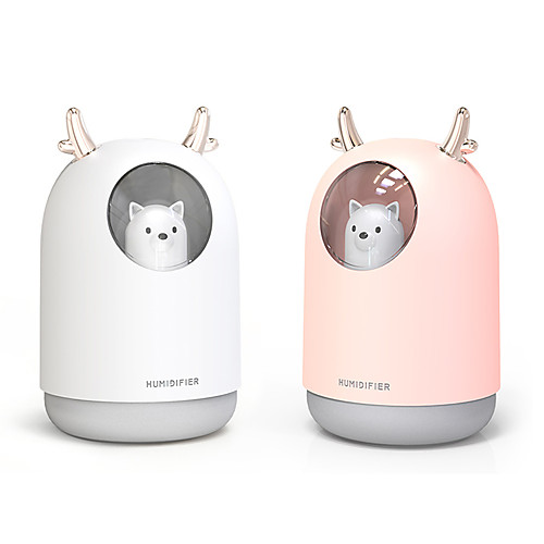 

300ML USB Mini Air Humidifier Ultrasonic Cute Pet Aroma Oil Diffuser Colorful LED Night Light Cool Mist Maker for Bedroom