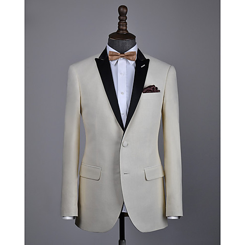 

Beige wool custom tuxedo