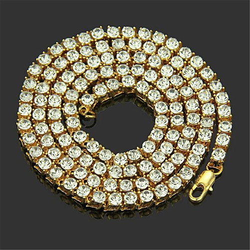 

Men's Chain Necklace Long Necklace Classic Precious Unique Design Fashion Zircon Gold Plated Chrome Gold Silver 50,55 cm Necklace Jewelry 1pc For Daily Street Work