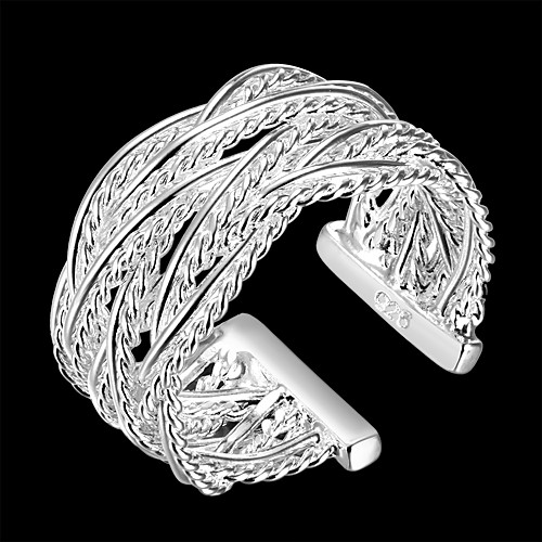 

Open Cuff Ring Hollow Out Silver Copper Silver Plated Precious Fashion 1pc Adjustable / Women's / Open Ring / Adjustable Ring