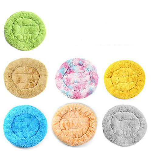 

Dogs Cats Bed Mats & Pads Plush Fabric Warm washable Folding Rainbow Solid Colored Rainbow Orange Yellow