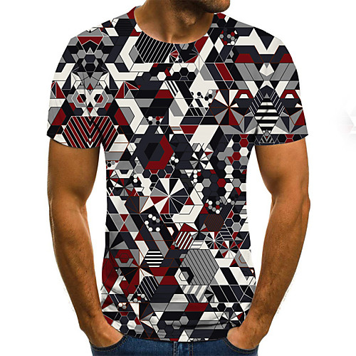 

Men's 3D Print T-shirt Daily Round Neck Dark Gray / Short Sleeve