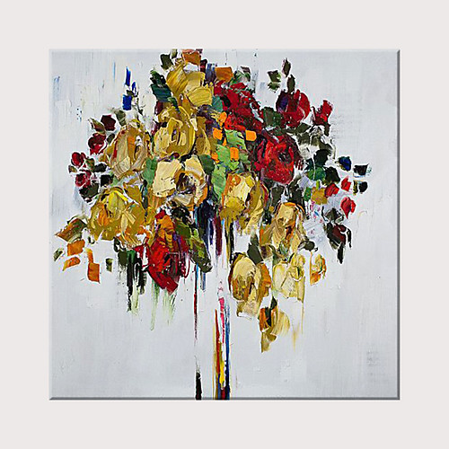 

Oil Painting Hand Painted Square Abstract Modern Rolled Canvas (No Frame)