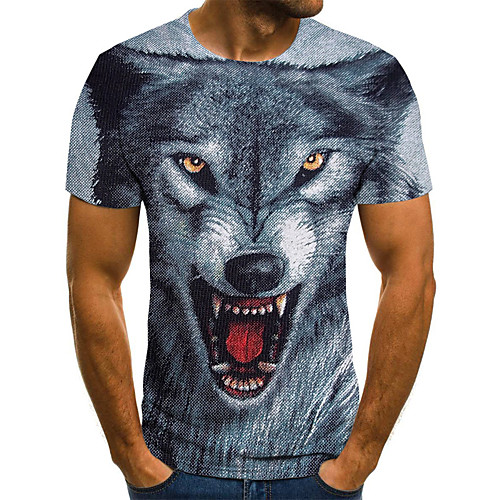 

Men's 3D Print T-shirt Daily Round Neck Dark Gray / Short Sleeve