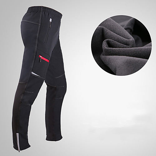 

Wheel up Men's Cycling Pants Bike Pants / Trousers Bottoms Thermal / Warm Waterproof Windproof Sports Fleece Winter Black Mountain Bike MTB Road Bike Cycling Clothing Apparel Form Fit Bike Wear