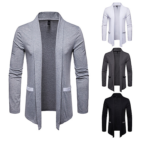 

Men's Solid Colored Long Sleeve Cardigan Sweater Jumper, V Neck Black / White / Brown US32 / UK32 / EU40 / US34 / UK34 / EU42 / US36 / UK36 / EU44