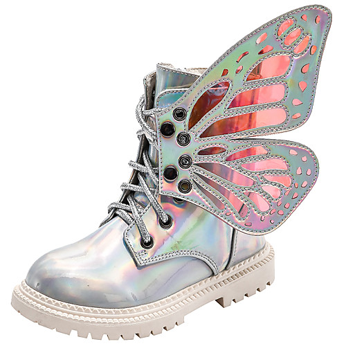 

Girls' Combat Boots PU Boots Little Kids(4-7ys) / Big Kids(7years ) Black / Pink / Silver Fall / Winter / Rubber
