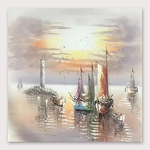 

Oil Painting Hand Painted Square Abstract Landscape Modern Stretched Canvas