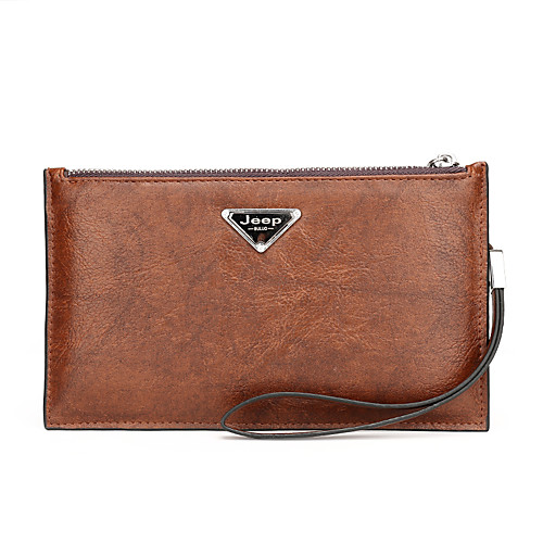 

Men's Buttons PU Clutch Solid Color Black / Brown / Khaki