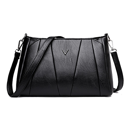 

Women's Rivet Faux Leather / PU Crossbody Bag Solid Color Black