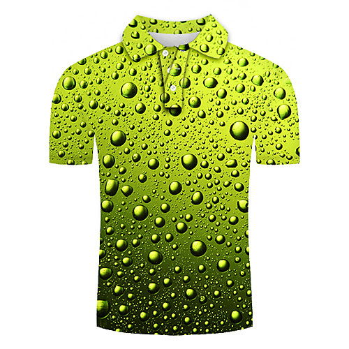 

Men's Plus Size Color Block 3D Polo Basic Exaggerated Daily Going out Shirt Collar Green / Short Sleeve