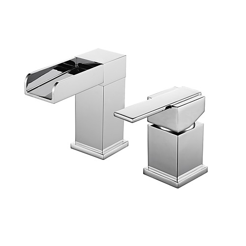 

Bathroom Sink Faucet - Waterfall Chrome Widespread Single Handle Two HolesBath Taps