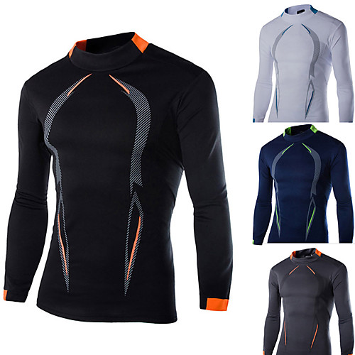 

Men's Long Sleeve Compression Shirt Running Shirt Tee Tshirt Top Athletic Cotton Windproof Breathable Quick Dry Fitness Gym Workout Running Jogging Sportswear Dark Grey White Black Navy Blue