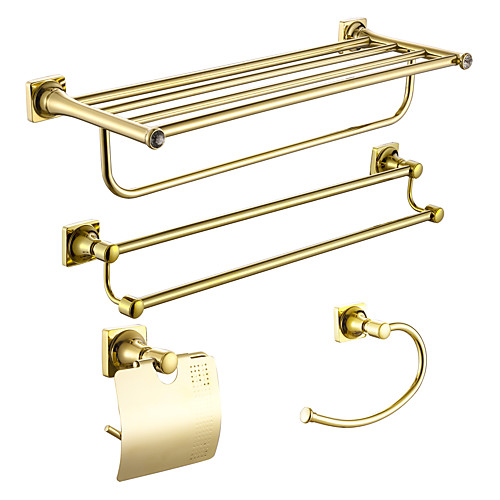 

Bathroom Accessory Set Multifunction Modern Zinc Alloy 4pcs - Bathroom Wall Mounted