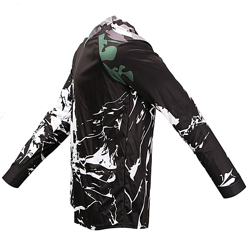 

21Grams Men's Long Sleeve Cycling Jersey Downhill Jersey Dirt Bike Jersey Winter Spandex Black / White Camo / Camouflage Bike Jersey Top Mountain Bike MTB Road Bike Cycling Thermal Warm UV Resistant