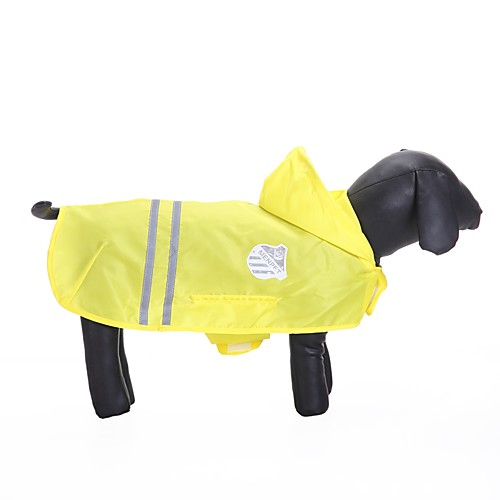 

Cat Dog Rain Coat Dog Clothes Yellow Blue Pink Costume Terylene Solid Colored Casual / Daily Waterproof L XL