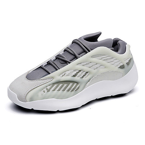 

Men's Trainers Athletic Shoes Sporty Athletic Running Shoes PU Elastic Fabric Non-slipping Black and White Green Brown Winter