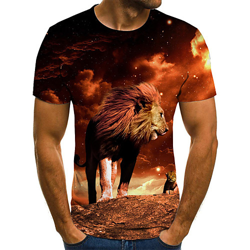 

Men's 3D Print T-shirt Daily Round Neck Red / Short Sleeve