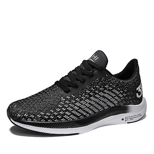 

Men's Comfort Shoes Mesh Spring & Summer Sporty / Casual Athletic Shoes Running Shoes / Walking Shoes Breathable Slogan Black / Black / Gold / Red