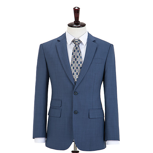 

Steel Blue Plaid Wool Custom Suit