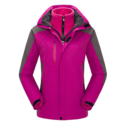 

Women's Ski Jacket Ski / Snowboard Winter Sports Thermal Warm Windproof Wearable Polyester 3-in-1 Jacket Winter Jacket Ski Wear / Long Sleeve / Patchwork