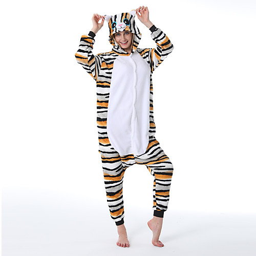 

Adults' Kigurumi Pajamas Tiger Onesie Pajamas Flannelette White Cosplay For Men and Women Animal Sleepwear Cartoon Festival / Holiday Costumes / Leotard / Onesie / Leotard / Onesie