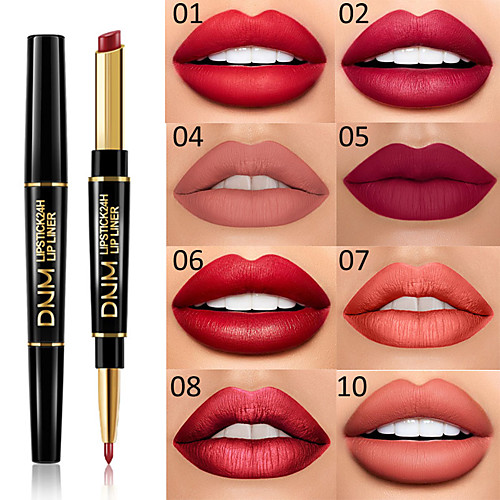 

Brand DNM Double Head Lipstick Lip Liner Multi-Function Pearl Matte Lipstick Pen Waterproof Long-Lasting Lip Makeup