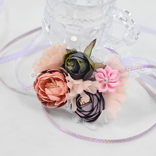 

Wedding Flowers Wrist Corsages Wedding Party / Birthday Party Lace / Organza / Fabrics 3.54(Approx.9cm)