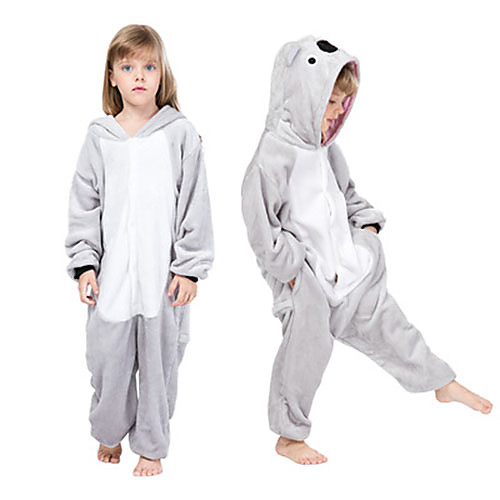 

Kid's Adults' Kigurumi Pajamas Anime Koala Onesie Pajamas Flannel Toison Gray Cosplay For Boys and Girls Animal Sleepwear Cartoon Festival / Holiday Costumes