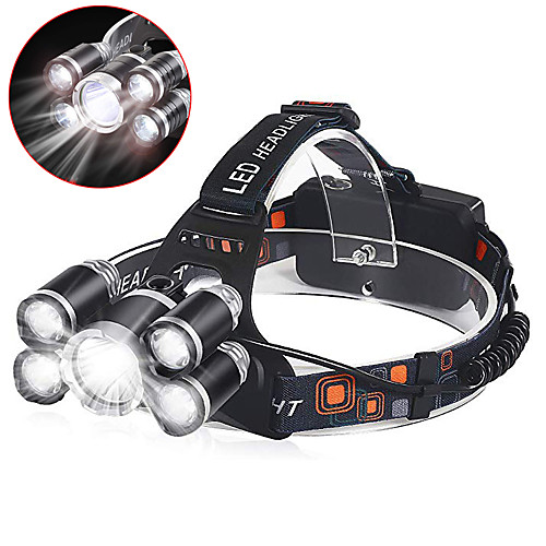 

Headlamps Headlight 800 lm LED 5 Emitters 5 Mode Professional Camping / Hiking / Caving Everyday Use Police / Military White Light Source Color Black