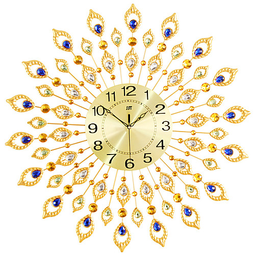 

Luxury Artificial Crystal Diamond Large Wall Clock Metal Living Room Wall Clock Home Art Decoration