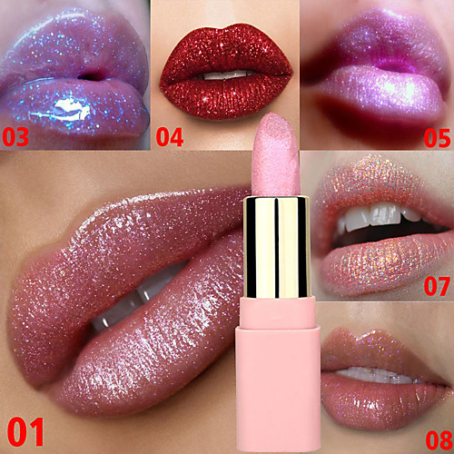 

Brand LULAA 8 Color Pearlescent Lipstick Shiny Gold Pink Moisturizing Lip Gloss Lasting Lip Makeup