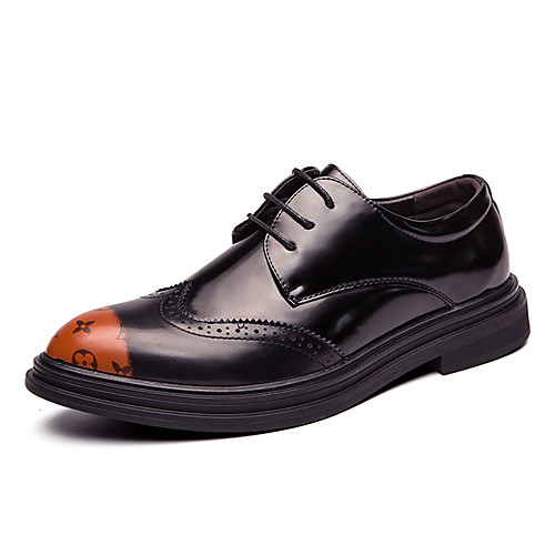 

Men's Summer / Fall Business / Classic Daily Office & Career Oxfords Faux Leather Non-slipping Wear Proof Red / Orange / Gray