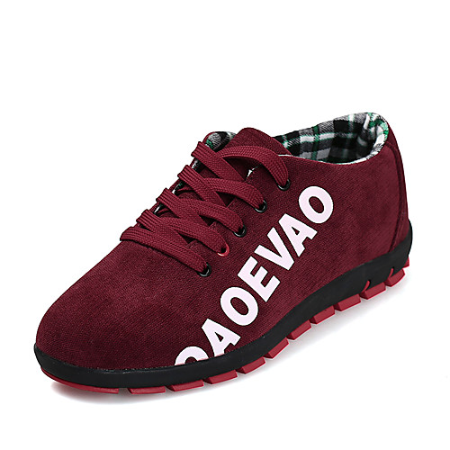 

Men's Comfort Shoes Canvas Fall / Spring & Summer Casual Sneakers Walking Shoes Breathable Black / Red / Blue