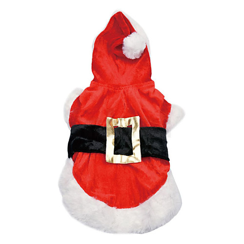 

Dog Costume Coat Puppy Clothes Solid Colored Cosplay Christmas Winter Dog Clothes Puppy Clothes Dog Outfits Red Costume for Girl and Boy Dog Polyster XS S M