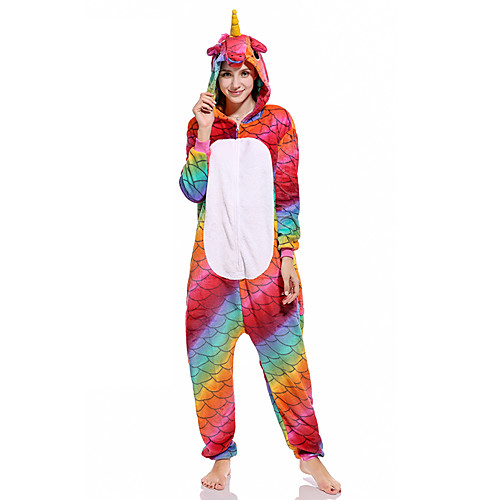 

Adults' Kigurumi Pajamas Unicorn Onesie Pajamas Flannelette Purple / Red / Blue Cosplay For Men and Women Animal Sleepwear Cartoon Festival / Holiday Costumes / Leotard / Onesie / Leotard / Onesie