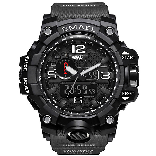 

SMAEL Men's Sport Watch Military Watch LED Analog - Digital Digital Casual Water Resistant / Waterproof Alarm Calendar / date / day / Two Years / Silicone / Japanese