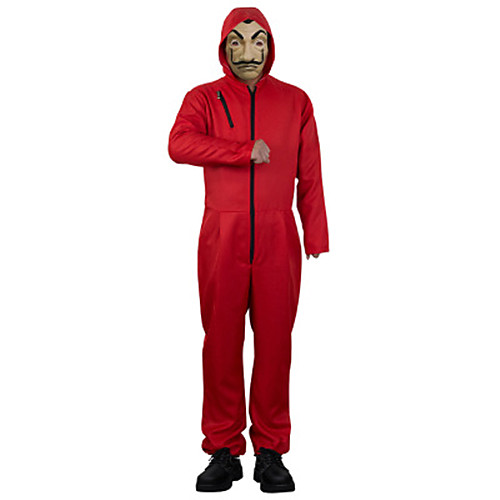 

la casa de papel Dali Cosplay Costume Halloween Mask Men's Women's Boys' Movie Cosplay Red Leotard / Onesie Mask Halloween Cotton / Polyester Blend PVC