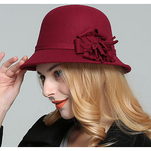 

Women's Basic Polyester Bucket Hat-Solid Colored Black Wine Fuchsia