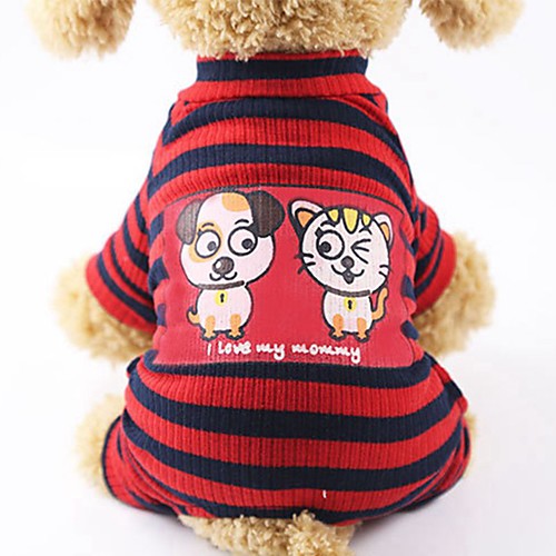 

Dog Cat Pajamas Puppy Clothes Stripes Casual / Daily Stripes Dog Clothes Puppy Clothes Dog Outfits Red Pink Gray Costume for Girl and Boy Dog Cotton XS S M L XL XXL