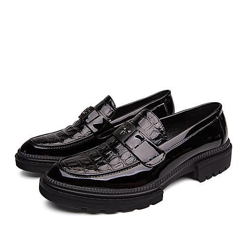 

Men's Summer / Fall Business / Classic Daily Office & Career Loafers & Slip-Ons Faux Leather Non-slipping Wear Proof Black