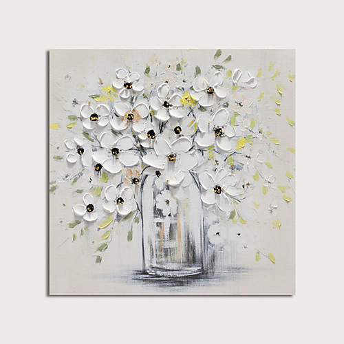 

Oil Painting Hand Painted - Abstract Floral / Botanical Modern Stretched Canvas