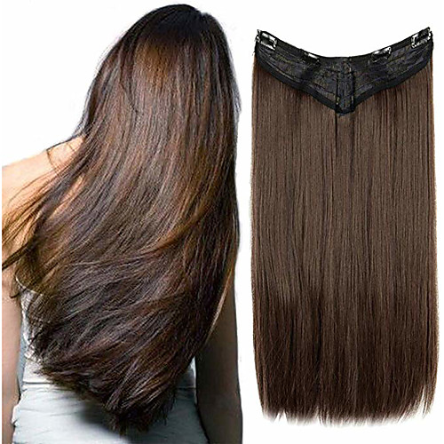 

Synthetic Extentions Straight Dry Synthetic Hair 60cm Hair Extension Clip In / On 1 Piece Odor Free Fashionable Design Gift Women's Female