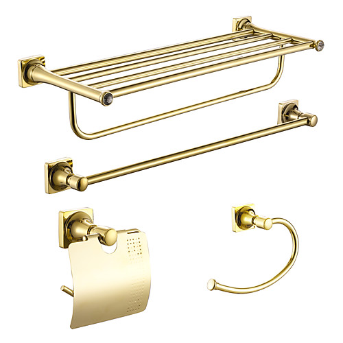 

Bathroom Accessory Set Multifunction Modern Zinc Alloy 4pcs - Bathroom Wall Mounted