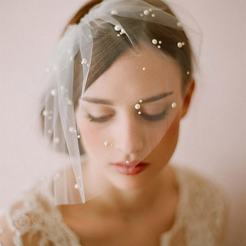 

Two-tier Classic Style / Lace Wedding Veil Blusher Veils with Solid 23.62 in (60cm) POLY / Lace