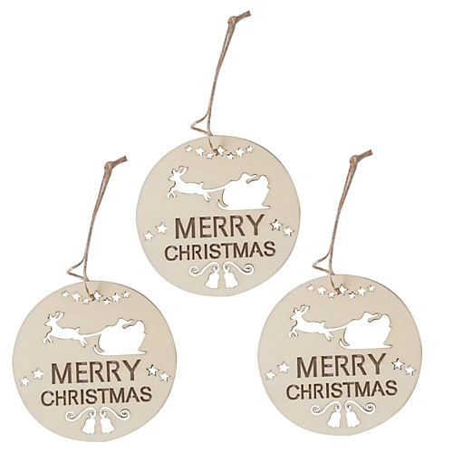 

Ornaments Wooden 3 Pieces Christmas