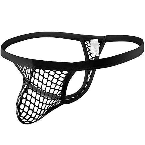 

Men's Mesh G-string Underwear - Normal Low Waist Black Green M L XL