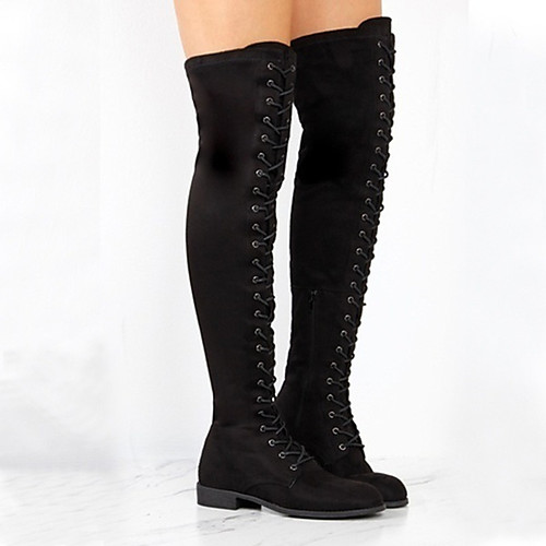 knee boots flat heel