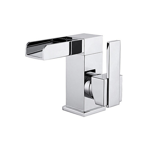 

Bathroom Sink Faucet - Waterfall Chrome Centerset Single Handle One HoleBath Taps