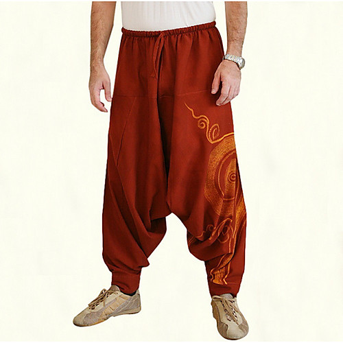 

Men's Sporty Harlem Pants Harem Pants Solid Colored Full Length Drawstring Black Blue Red